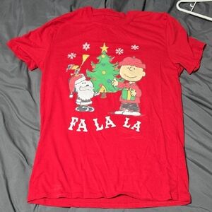 Peanuts Red Christmas Graphic Blouse